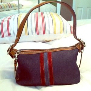 Small denim coach handbag