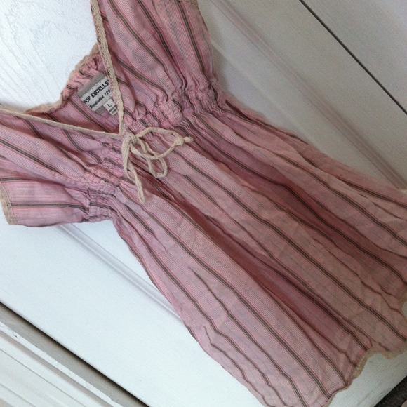 Pink and khaki striped tank