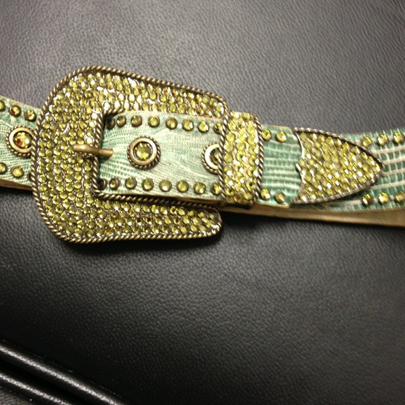 Leatherock Green Swarovski Crystal Belt