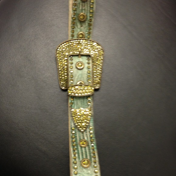 Leatherock Green Swarovski Crystal Belt