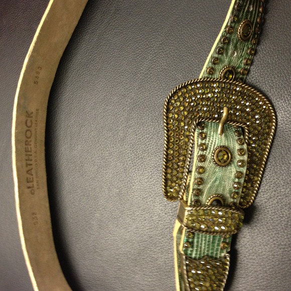 Leatherock Green Swarovski Crystal Belt
