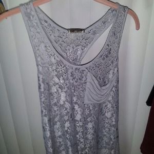Grey lace tank .