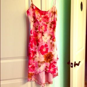 HIGH LOW SPAGHETTI STRAPS DRESS