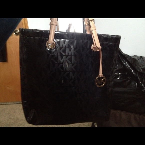 Reduced Michael Kors womens black monogram handbag