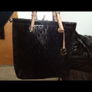 Reduced Michael Kors womens black monogram handbag