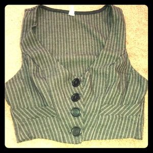 Full tilt cropped button up vest.