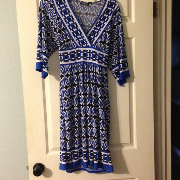 Blue black and white dress - Picture 1 of 3