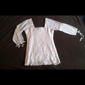 White lace crochet top