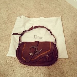 Christian Dior Leather Gaucho Shoulder Bag