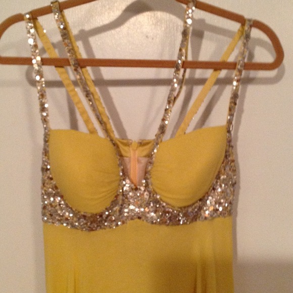 Mandalay Yellow chiffon dress