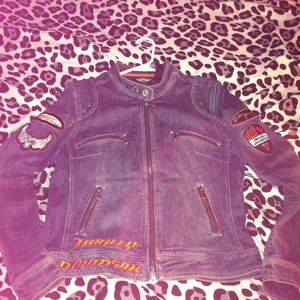 Harley Davidson Jean jacket bundled with 2 visors