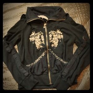 SOLD Boutique Style Glam Zip Hoodie size S