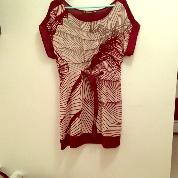 Modern print purple and white dress
