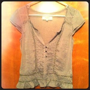 Gray button down blouse!