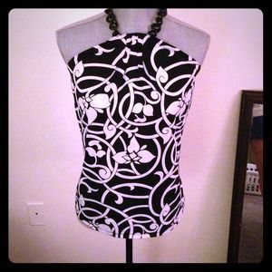 Black and white halter