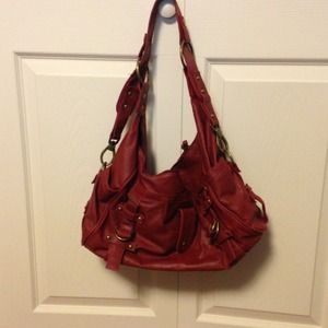 Red leather HoBo shoulder bag