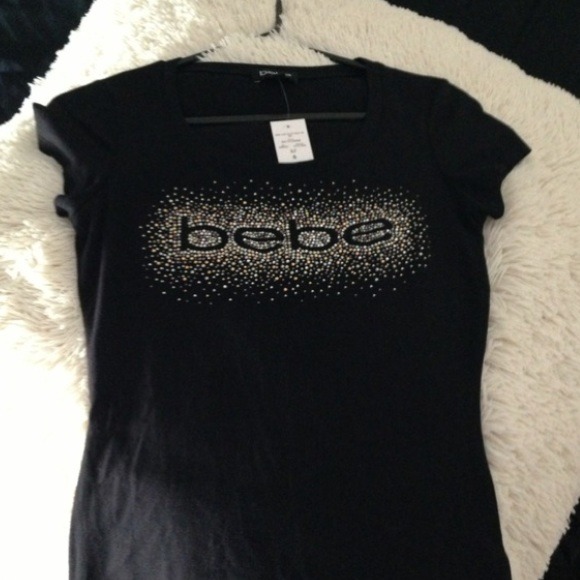 Bebe logo scoop neck