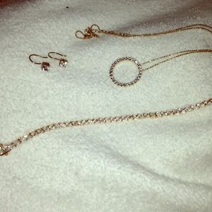 Diamond necklace earrings and bracelet !!!