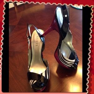 SOLD  Sexy Guess Zebra  platform heels NEW