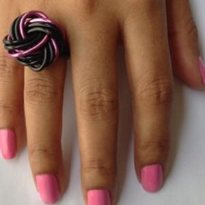 HOT PINK LOVE KNOT RING