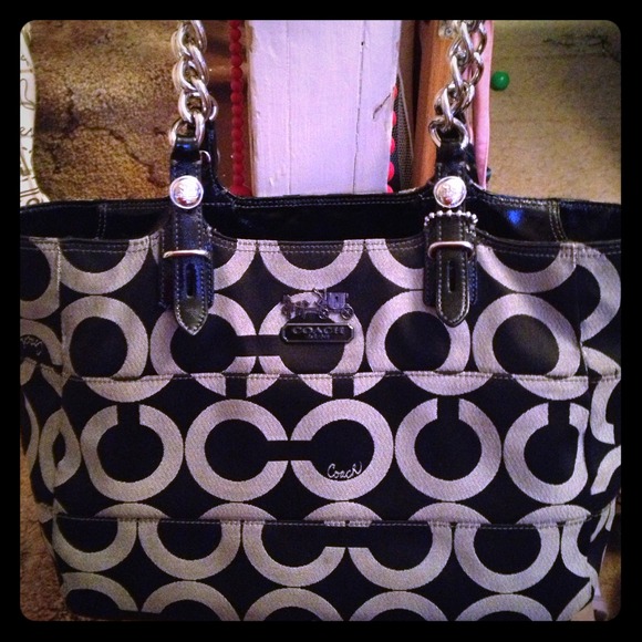 Coach Handbags - Signature Black Coach Caryall