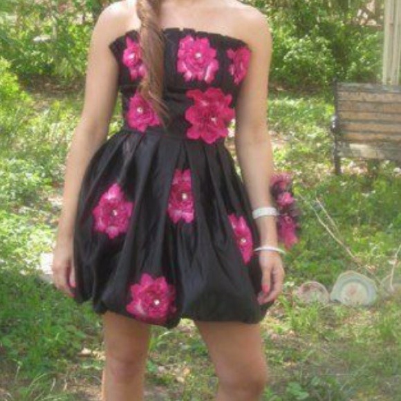 Short floral prom dress