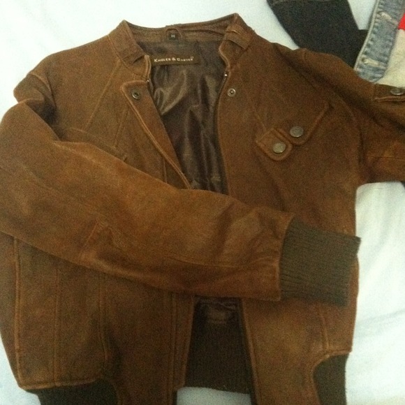 Brown leather jacket