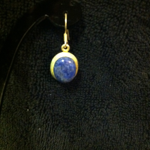 925 Sterling Silver earrings with Lapis stone - Picture 2 of 4