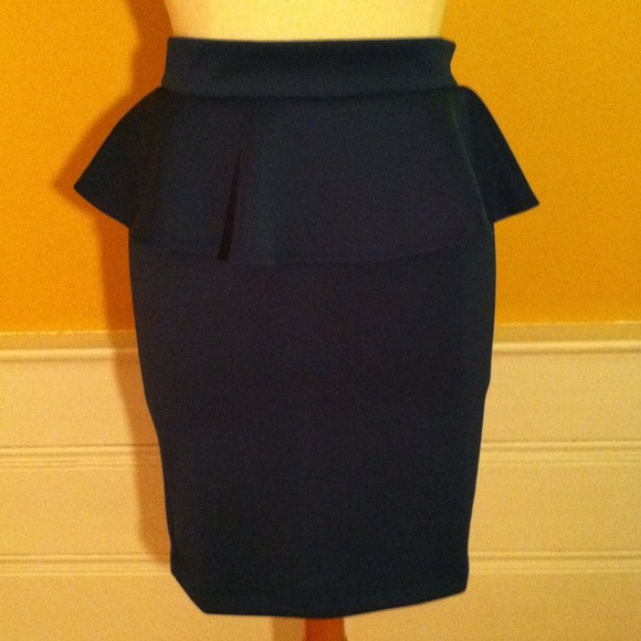 Dark green peplum skirt