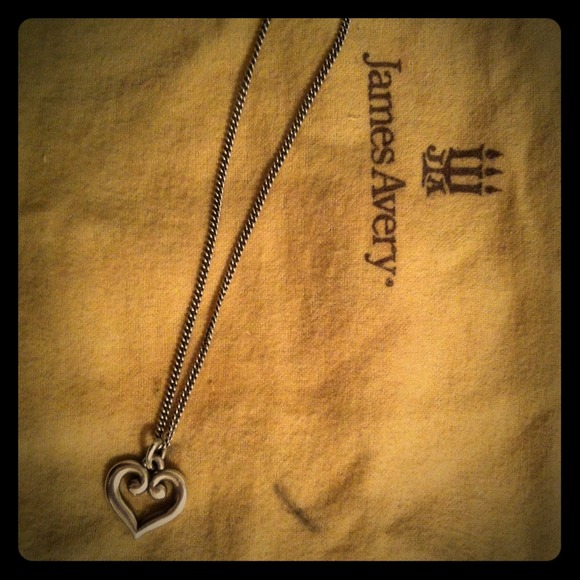 James Avery heart charm with necklace.