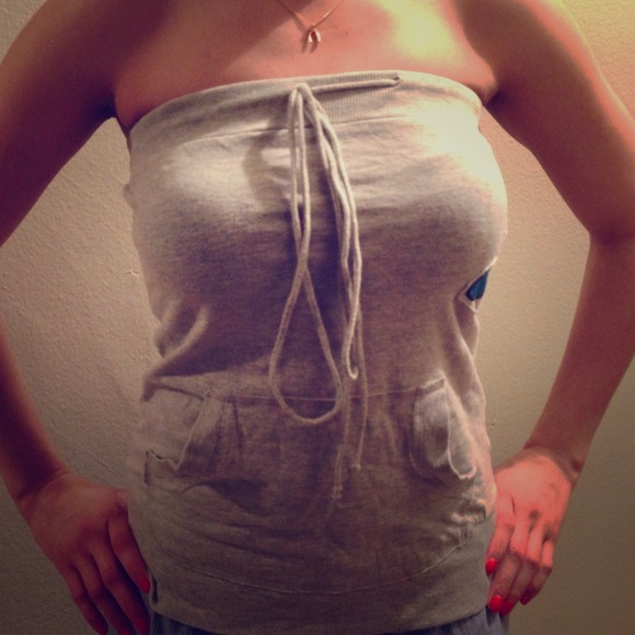 Grey / Rainbow tube top