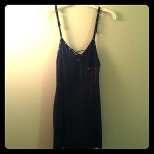 Dark Gray Printed Spaghetti Strap Tunic