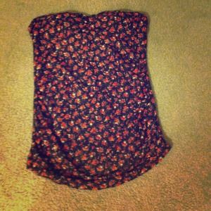 Strapless floral shirt