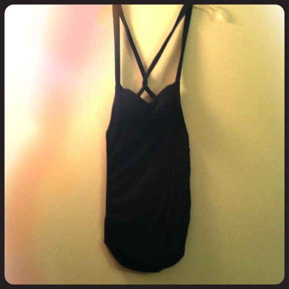 Black Knit Low Cut Top