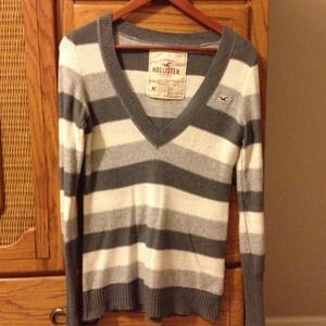 Grey and white striped sweater