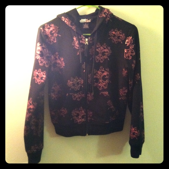 Black & Pink Printed Hoodie