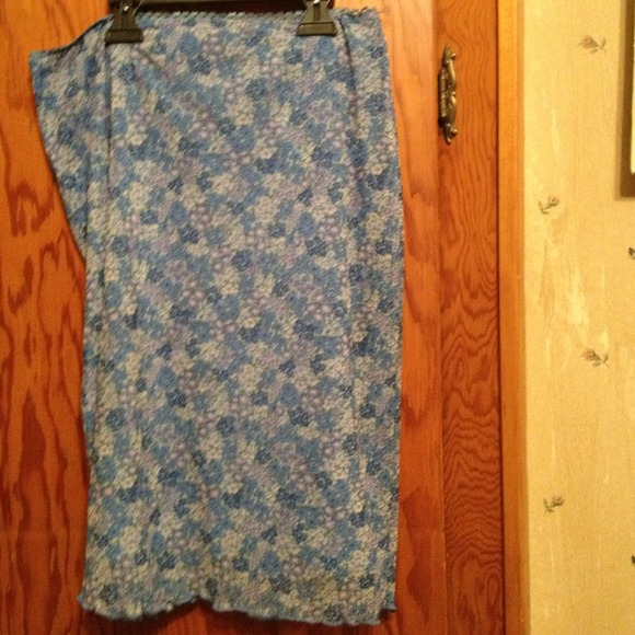 Blue floral skirt