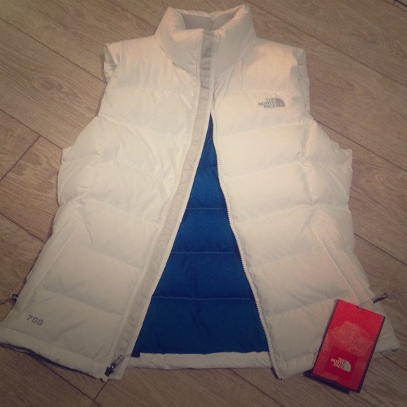 North Face white down Vest