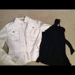 Bundle- white jacket and black halter