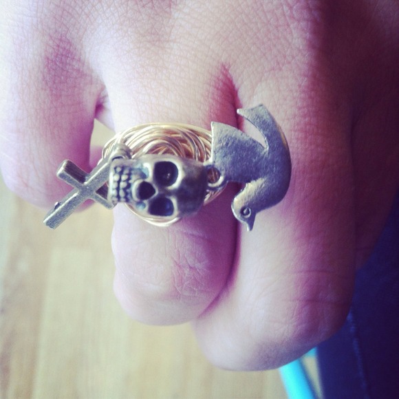 Wire wrapped charm ring - Picture 1 of 1