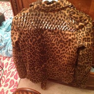 Leopard print spike jacket