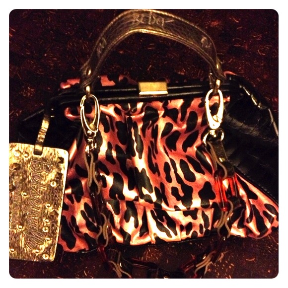Pink and Black Leopard Handbag