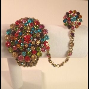 Multi-hued Floral Bracelet ring *NEW*