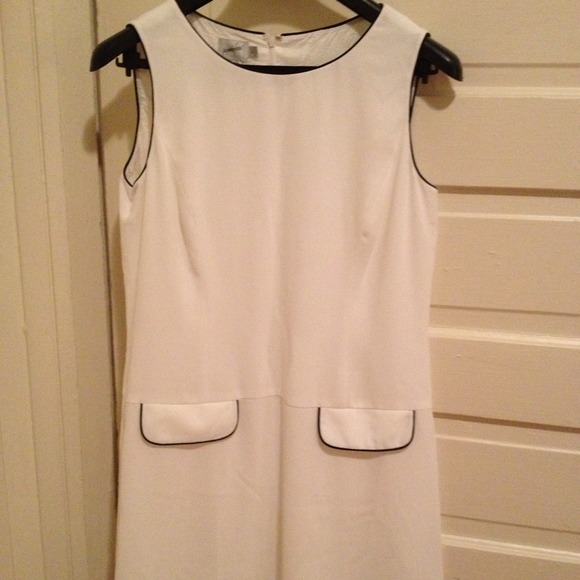 White and Black Trim jacqueline ferrar Dress