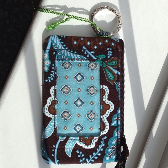 Vera Bradley Zip ID Case in "retired" Java Blue - Picture 1 of 4
