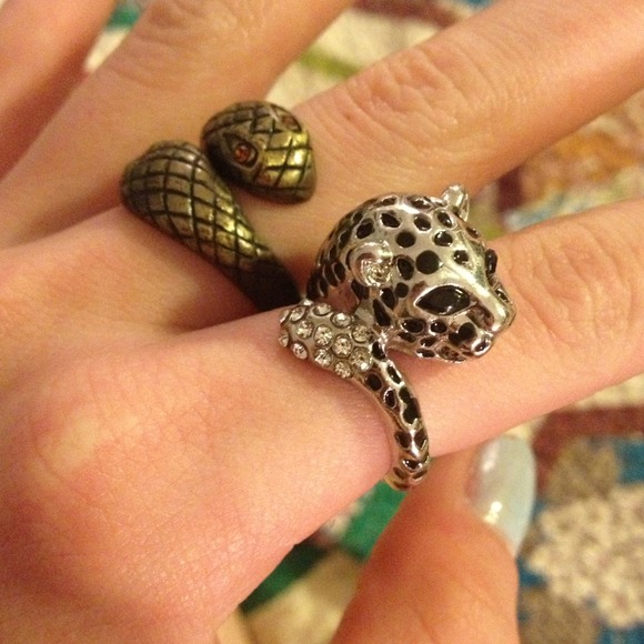 BUNDLE snake and cheetah wrap around rings