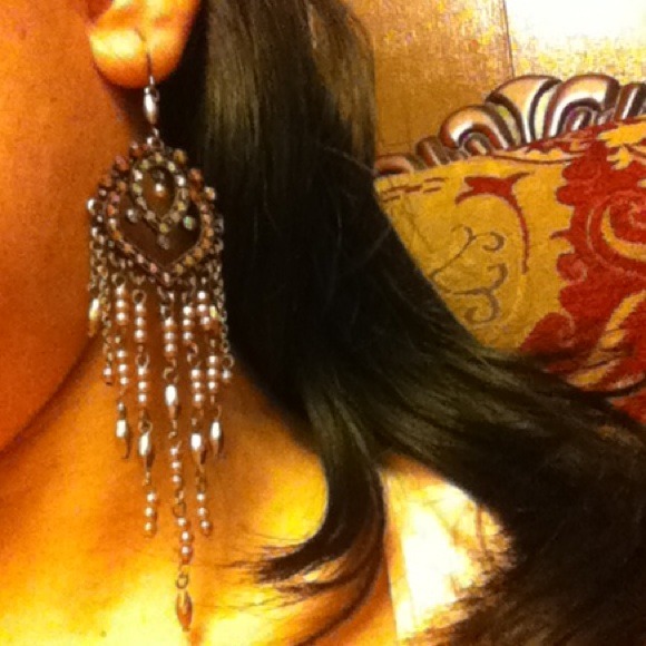 Brown and golden earring