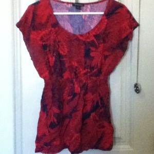 forever21 red and blue patterned top