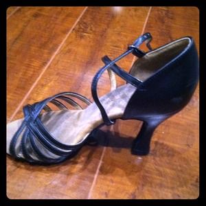 Black ballroom dancing heels.