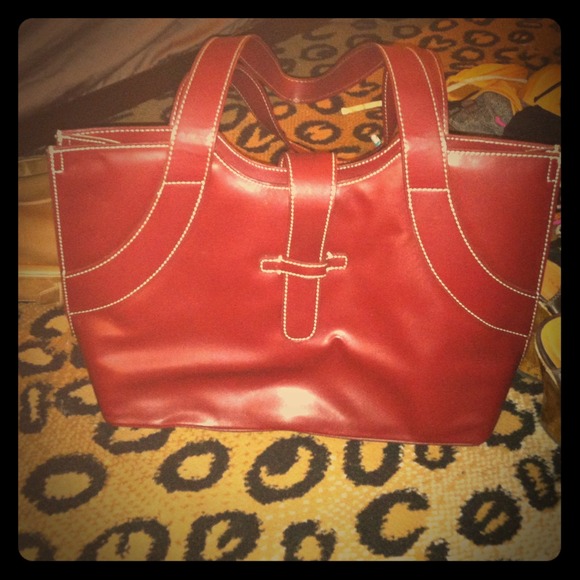 Red leather purse